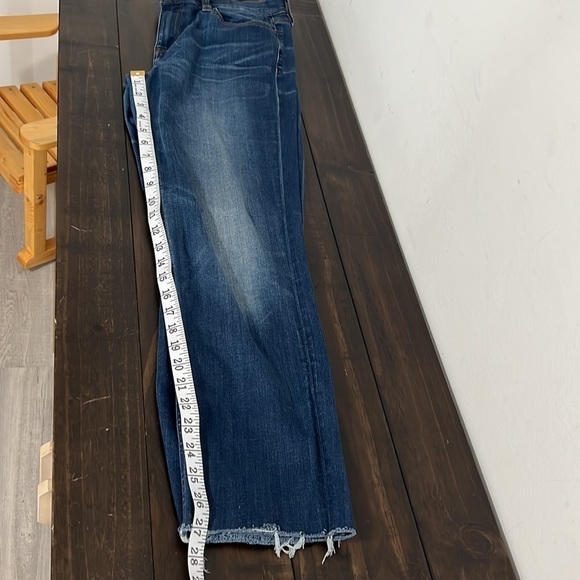 J Crew Reid Straight Stretchy Jeans w/ Dark Wash and Raw Hem Size 29 - Picture 11 of 11